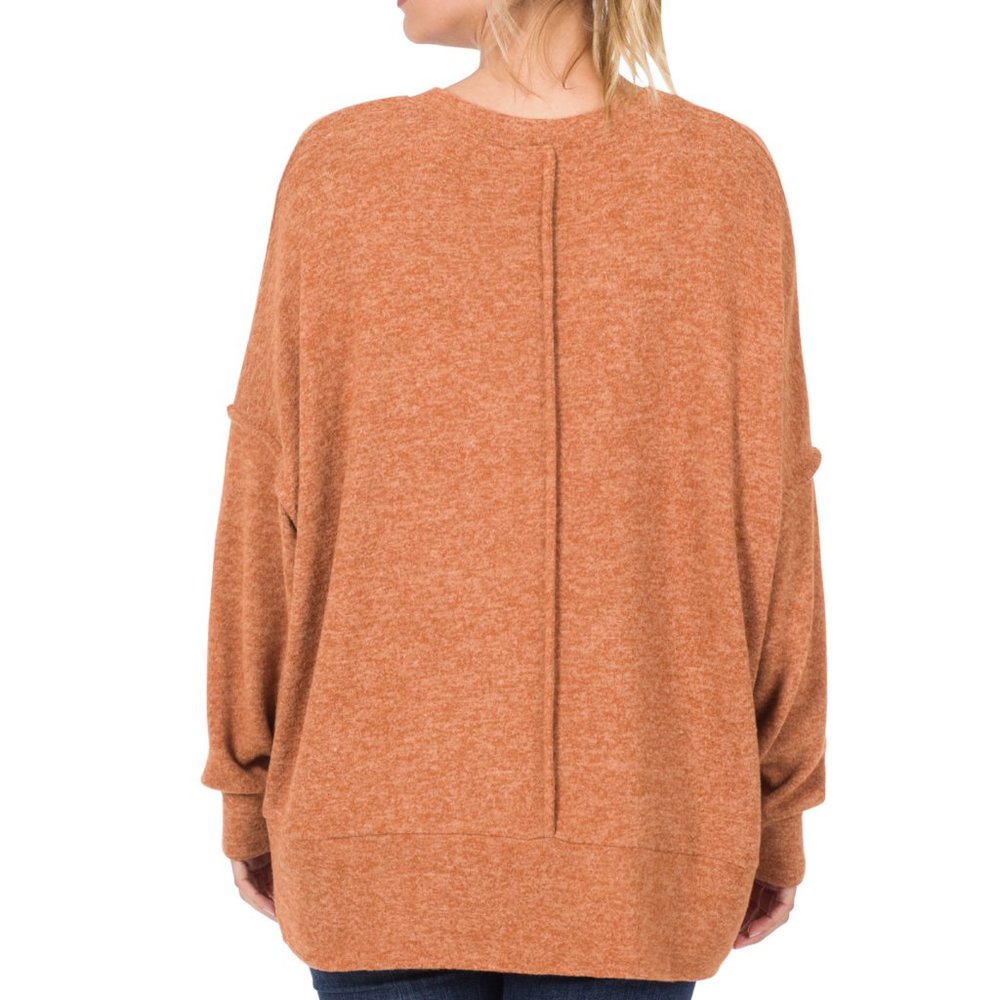 Cozy By The Fire Sweater in Mocha - Picture 4 of 5